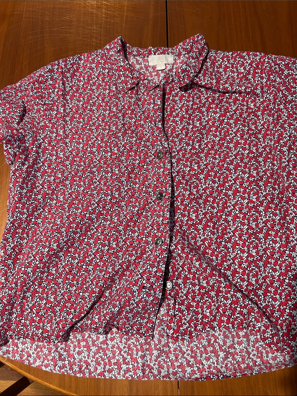 Gap Red Floral Button-Up Shirt